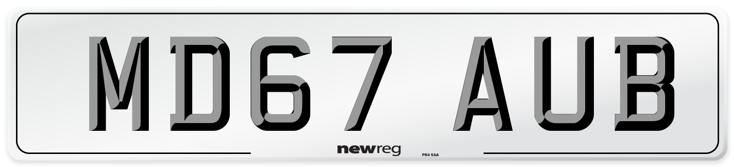 MD67 AUB Number Plate from New Reg